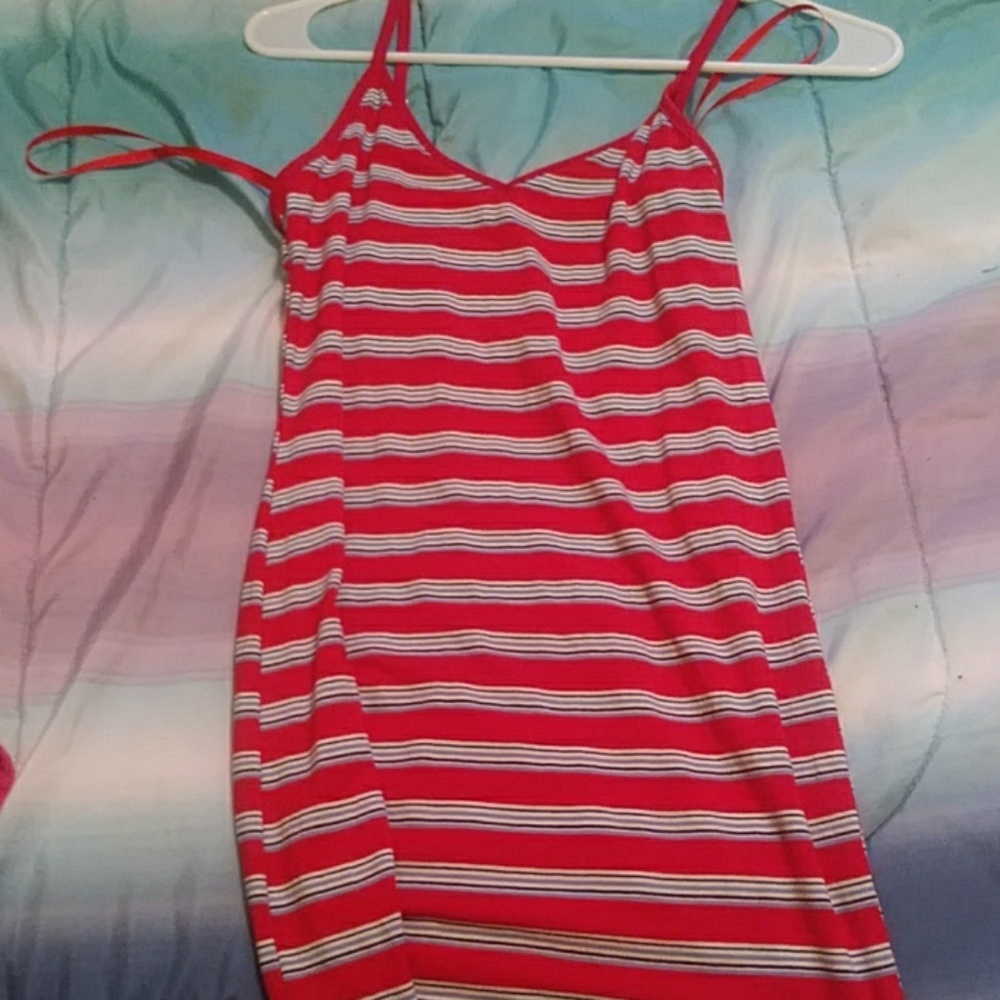 Red stripped dress